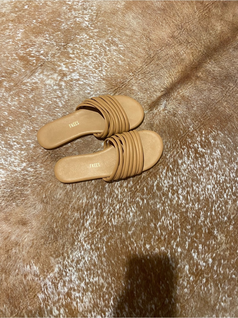 TKEES Tan Slide Sandals